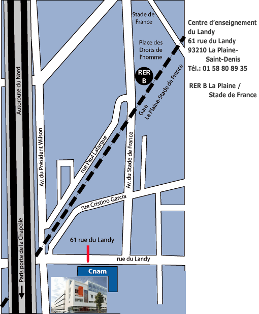 plan d'accès Saint-Denis: Landy